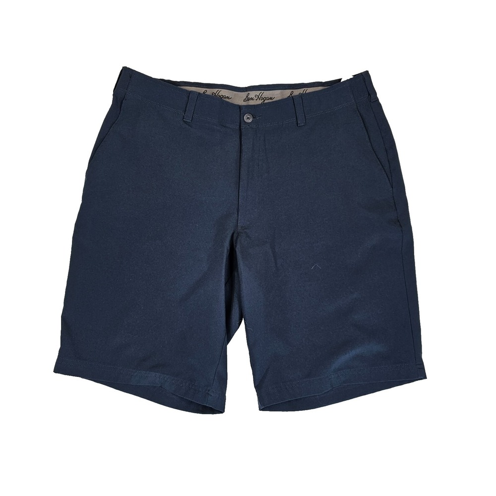 Ben‎ Hogan Men's Golf Shorts Size 36 Blue Flat Front UPF 50 Stretch Waistband
